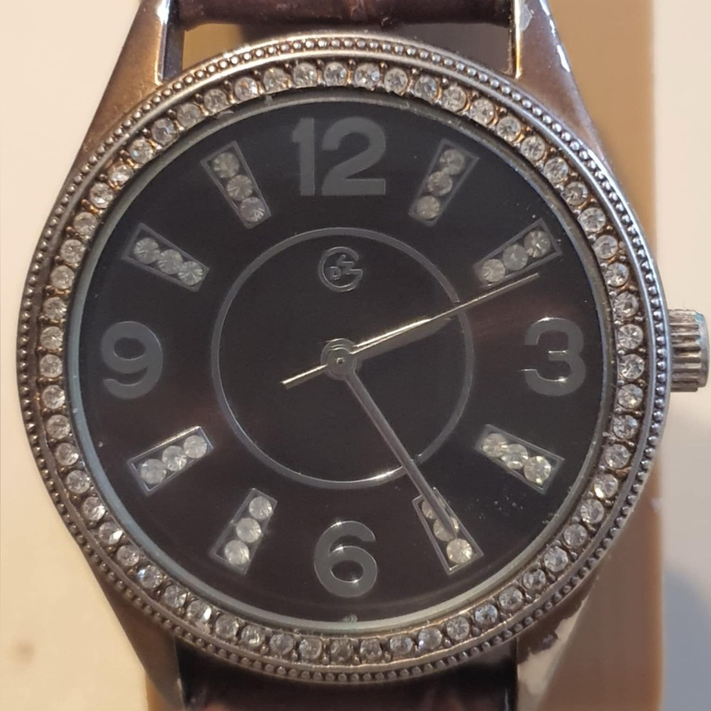 🦋10/$20🦋 George Brown/Rhinestone Leather Women's Watch